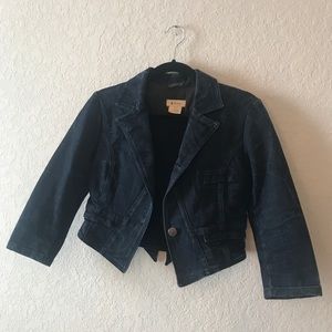 Cropped Denim 3/4 Sleeve Jacket